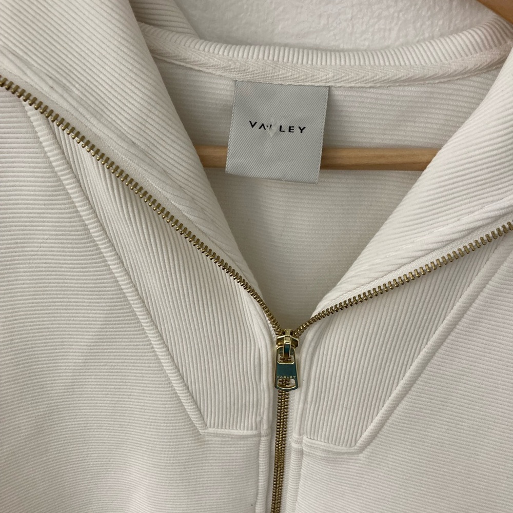 Varley Cream Ribbed Zip-Up Vest Small - Picture 4 of 6